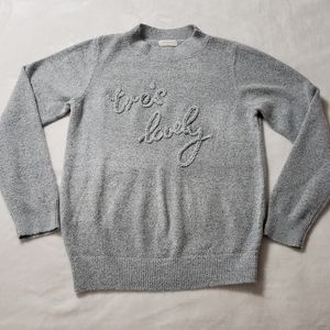 Gray Sweater with sparkle detail.